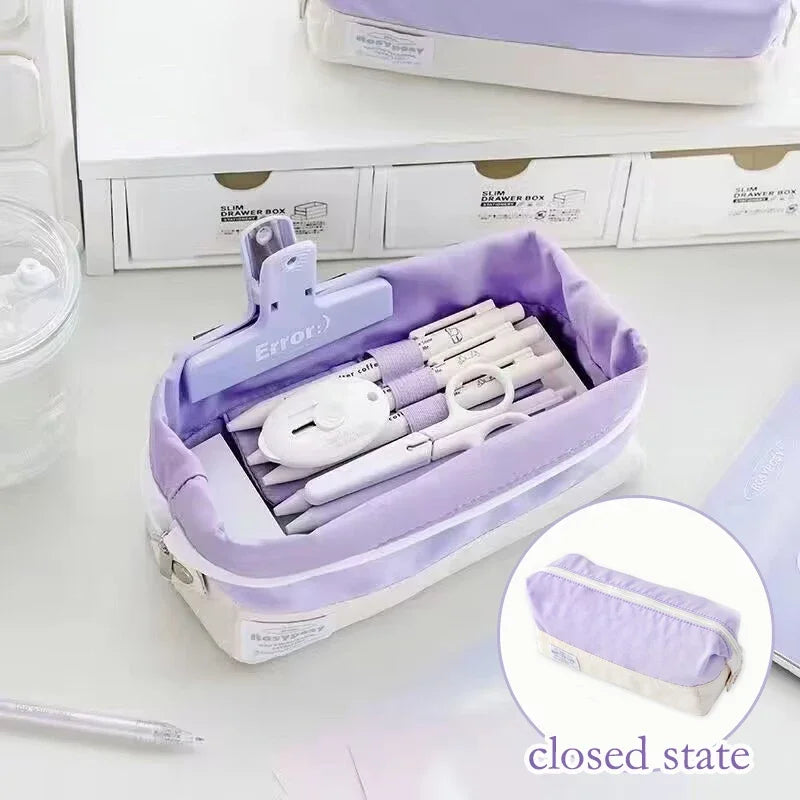 Korean Pencil Case Cute Soft Large Capacity Fashion Stationery Pouch