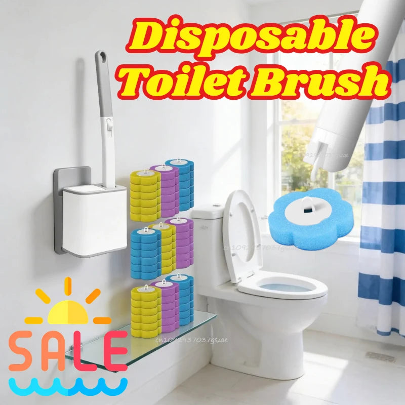 Disposable Toilet Brush Replaceable Wall-mounted Long Handle Toilet Brush Cleaning Tools WC Bathroom Toilet Set Accessories Zpaxo