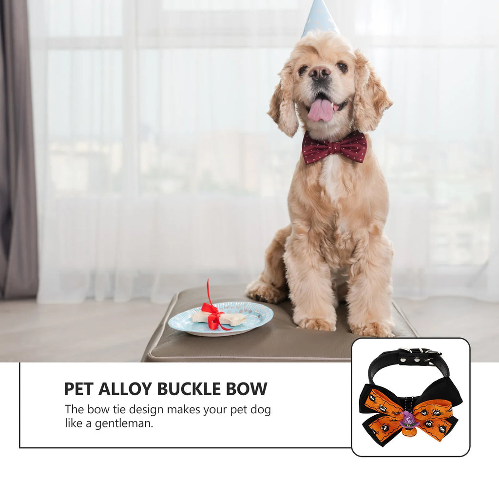 Halloween Pet Collar Adjustable Bow Tie Bell Lightweight Comfortable