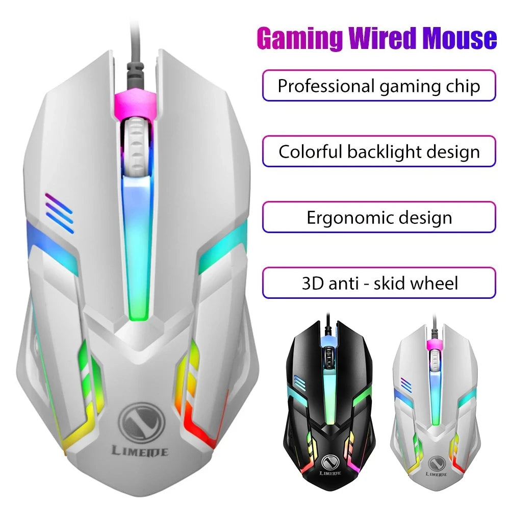 Limei S1 E Sports LED Luminous Backlit Wired Mouse USB Desktop Laptop Zpaxo