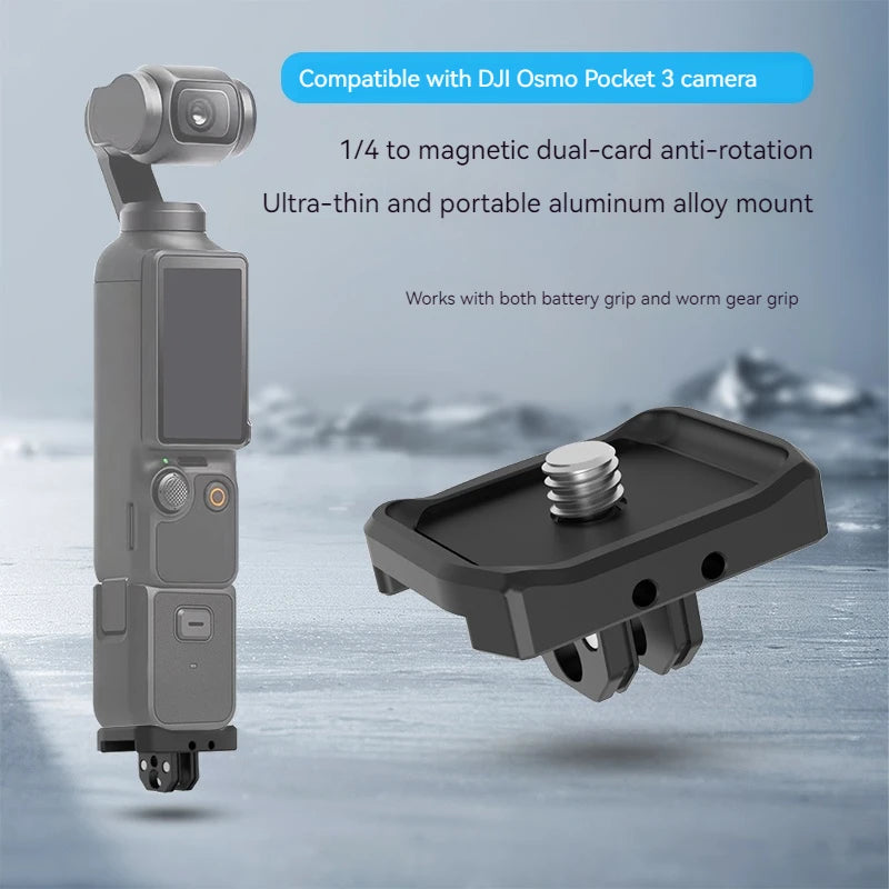 DJI Osmo Pocket 3 & 4 Quick Release Expansion Mount Adapter Camera Mount Adapter Zpaxo