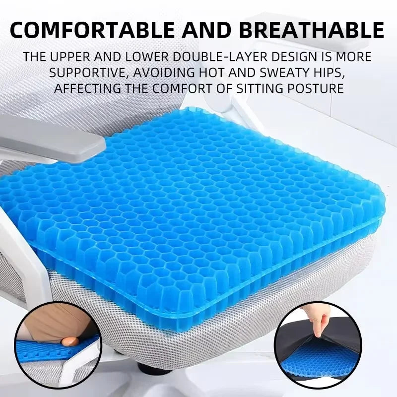 Gel Seat Cushion Summer Breathable Honeycomb Design Pressure Relief