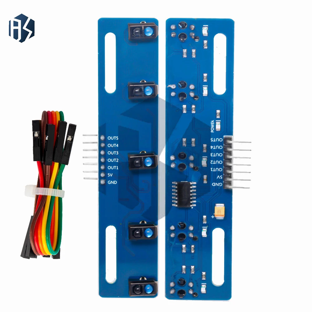 5 channel Infrared Reflective Sensor TCRT5000 KIT 5 way/road IR Photoelectric Switch Barrier Line Track Module Zpaxo