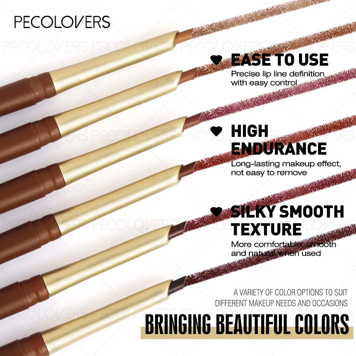 Brown Lip Contour Liner Satin Stained Finish Easy Overline Kiss
