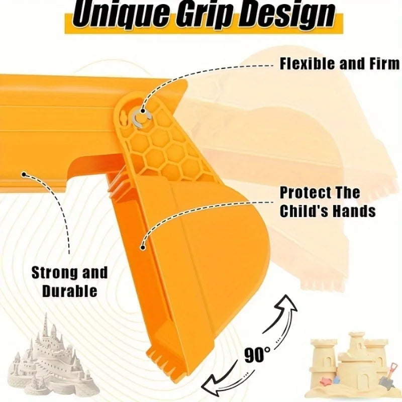Sand Snow Shovel Vibrant Orange Beach Digging Tool Kids Adults