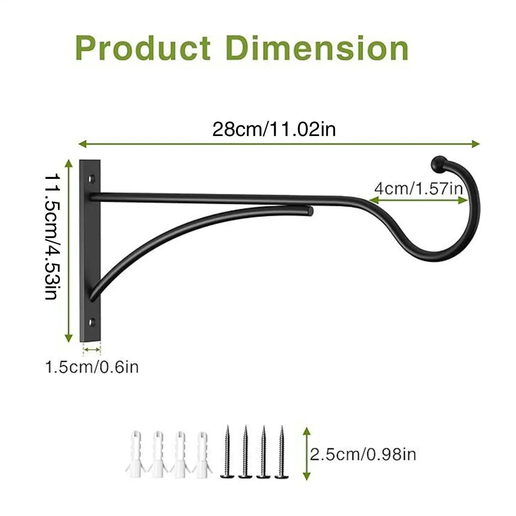 Outdoor Plant Hanger 2-Piece Decorative Wall-mounted Metal Flower