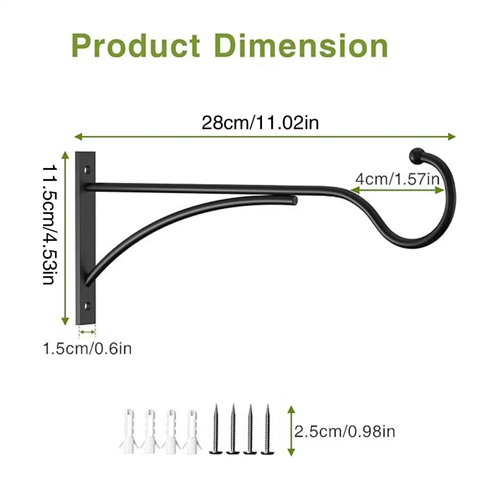 Outdoor Plant Hanger 2-Piece Decorative Wall-mounted Metal Flower