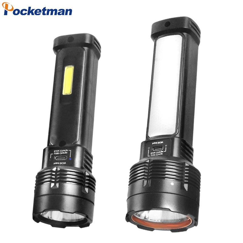 POCKETMAN Solar LED Flashlight – USB Rechargeable 2000 Lumen
