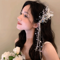 Butterfly Tassel Hairpin Photo Shoot Accessories Transparent Pearl Zpaxo 1PC