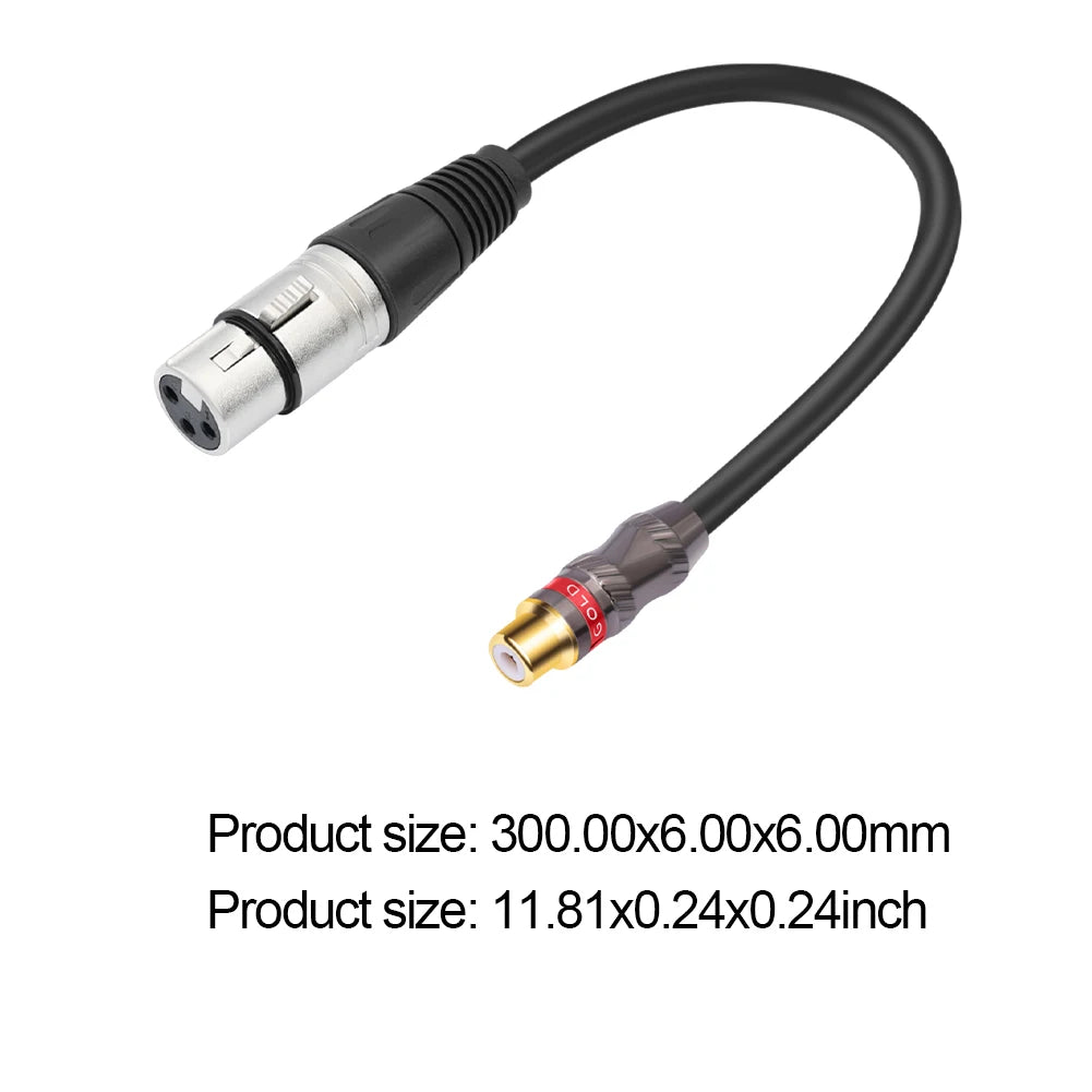 0 3m RCA Female 3Pin-XLR Adapter Cable Cord Microphone Amplifier Mixer