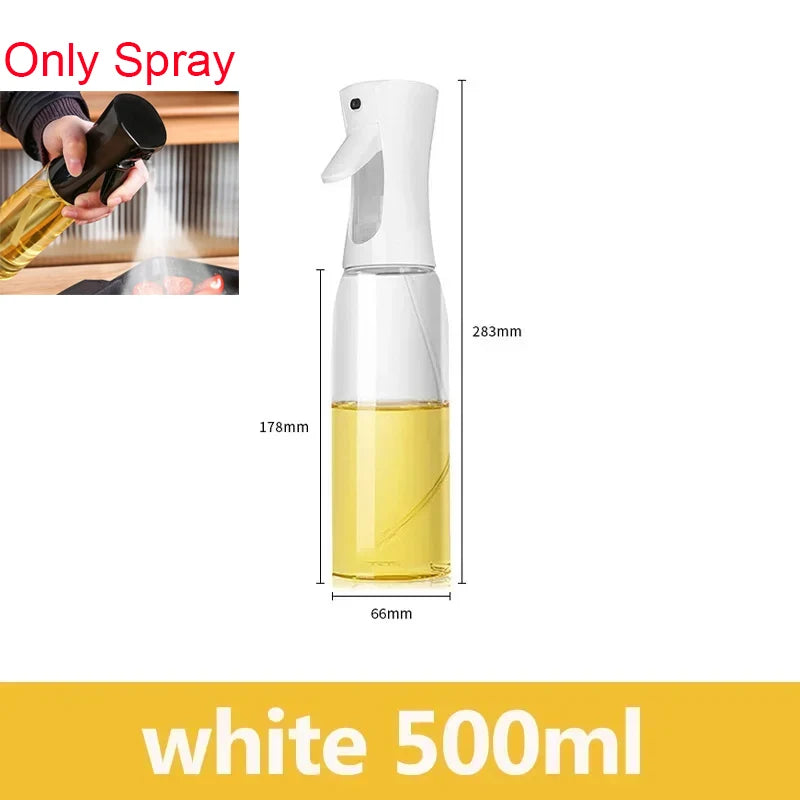 2in1 500ml Plastic kitchen oil sprayer Spray Oil Olive spray bottle for oil Dispenser BBQ Baking Roasting Picnic Kitchen Tool Zpaxo spray white 500ml