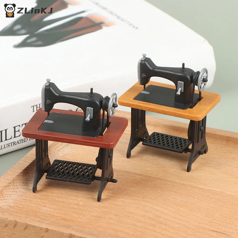 ▶1Pc 1:12 Dollhouse Miniature Sewing Machine Model Doll Furniture Decor Toy Zpaxo
