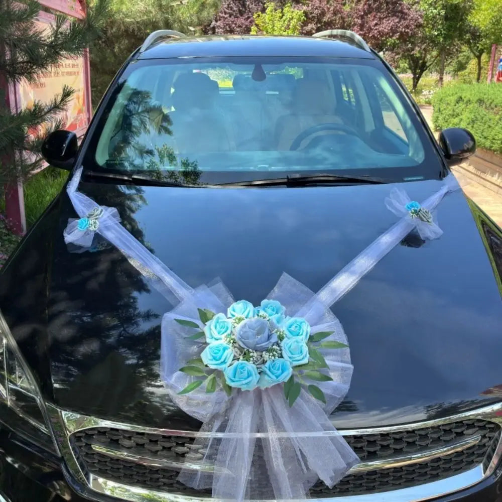 Multi-color Wedding Car Decoration Pollen-free Tulle Bow Artificial Zpaxo