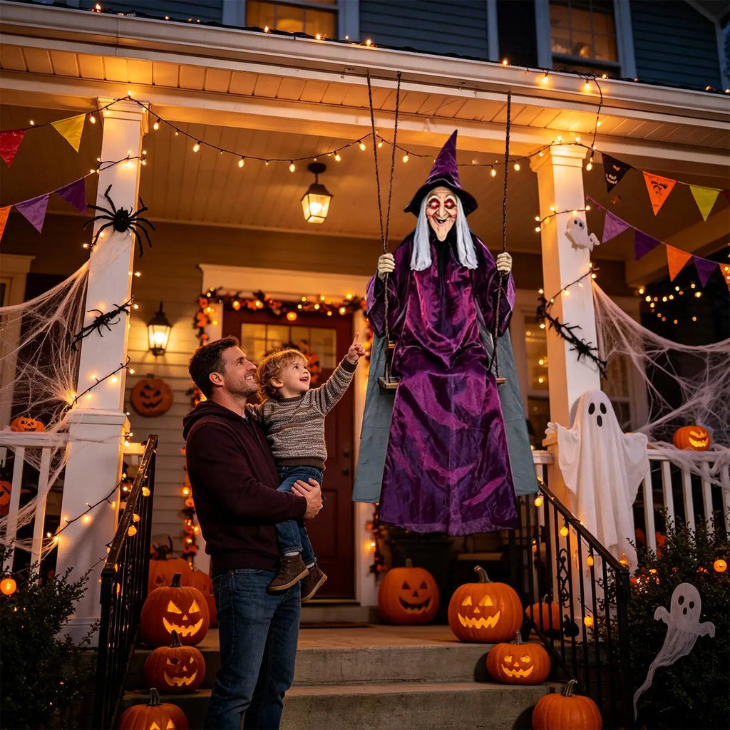 Swinging Witch 1 8m Life Outdoor Haunted House Props Swing Garden