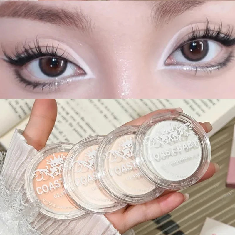 Single Matte Highlighter Palette White Beige Face Nose Brightening Contour Makeup Eye Shadow Lying Silkworm Rouge Powder Palette Zpaxo