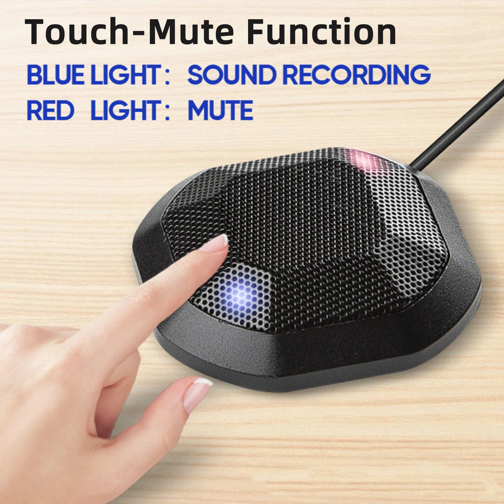 USB/3.5mm Plug Microphone Omnidirectional Condenser Computer PC Mic with Touch Mute Plug and Play Compatible with Windows MacOS Zpaxo