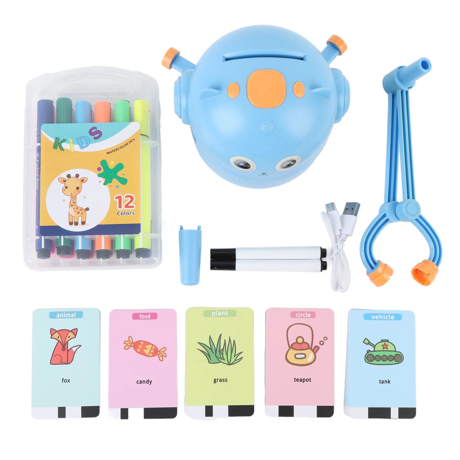Self Drawing Robot for Kids Interactive Educational Self Drawing Robot Art Artist Painting Learning Toy Zpaxo Blue