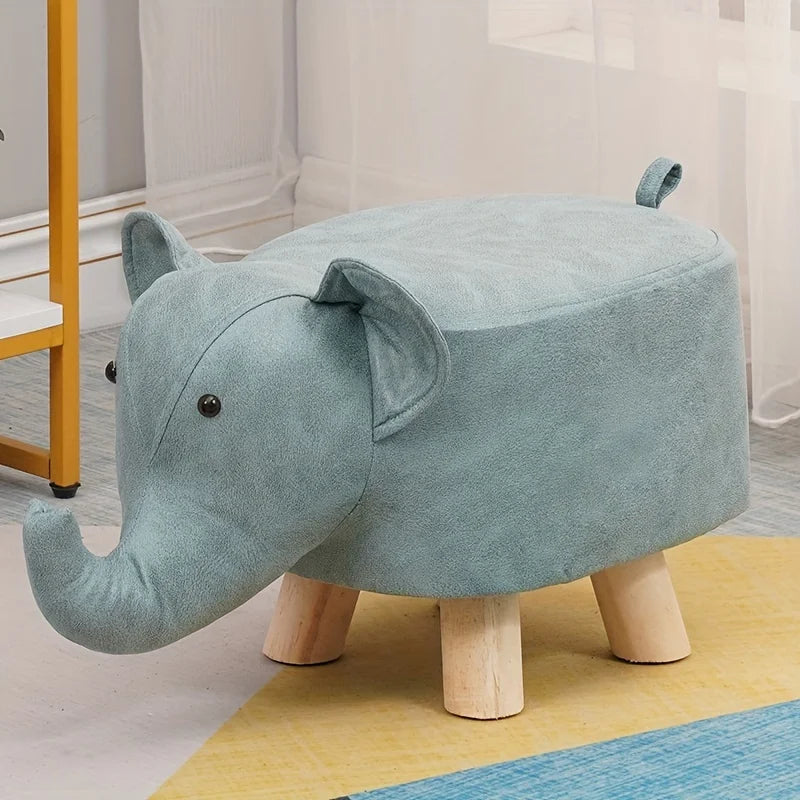 1 Elephant Stool Children's Animal Cute Creative Solid Wood
