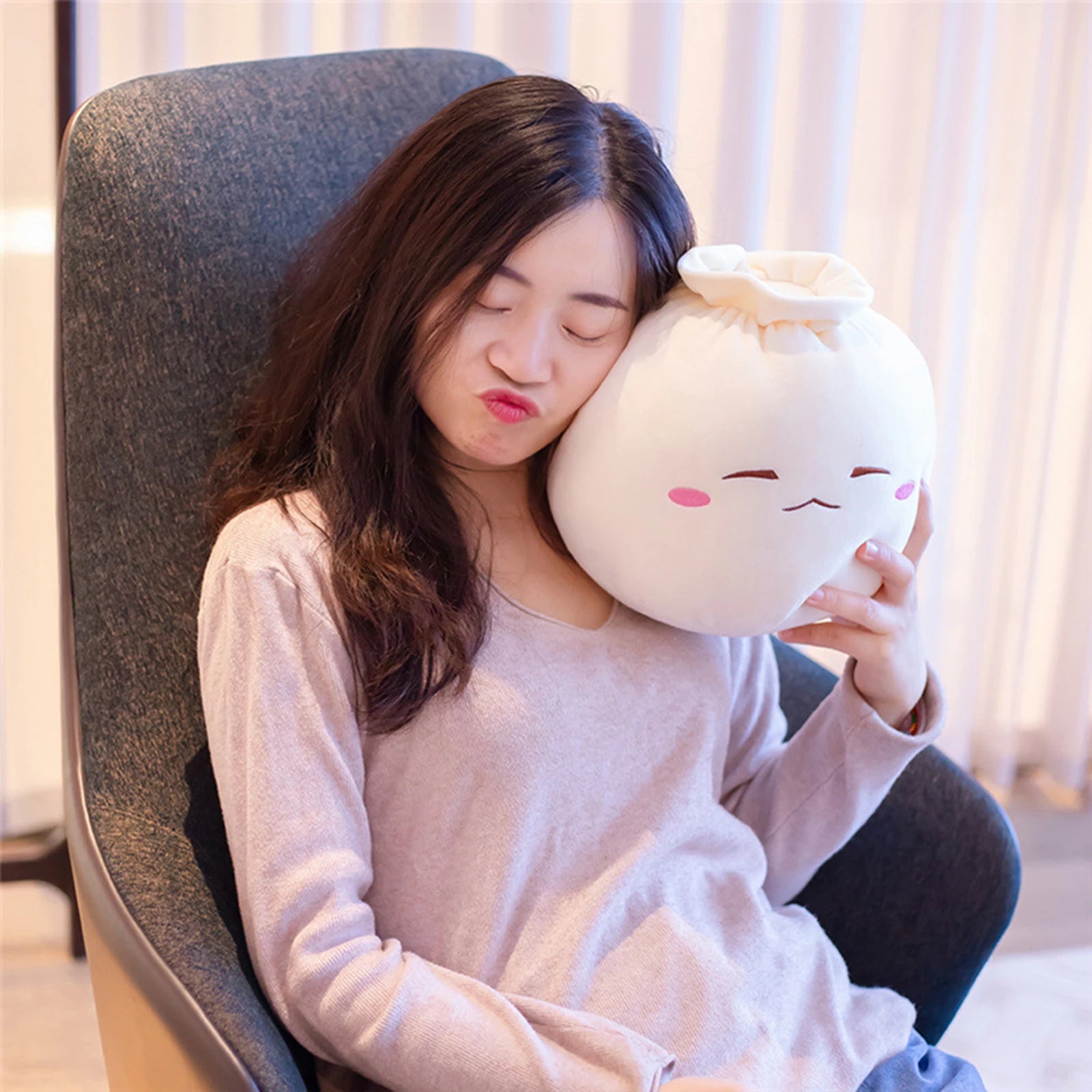 Stuffed Plush Cartoon Dumpling Pillow Car Room Office Toy Sofa Soft Zpaxo