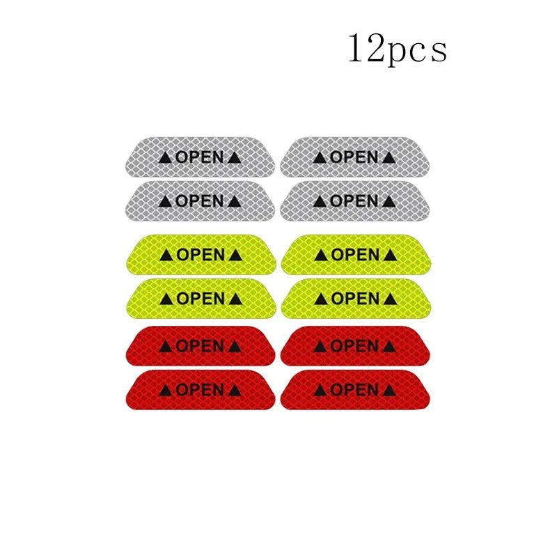 Reflective Car Door Safety Warning Stickers – 4 to 16 Pack