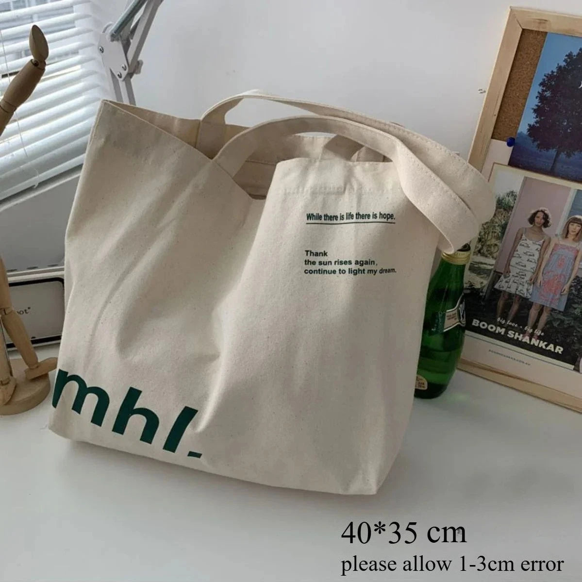 Large Capacity Canvas Bag Women Shoulder Bags Simple Casual Shopping Zpaxo