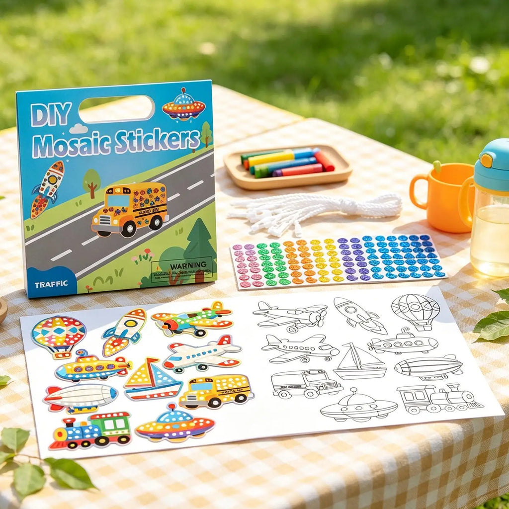 Cute Stickers For Kids 2-in-1 Funny DIY Mosaic Learning Craft Kits Cute Animal Stickers Coloring Set For Boys Girls Home Bedroom Zpaxo