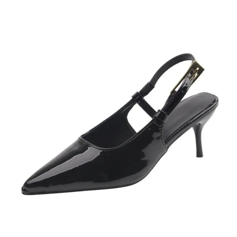 Sexy Elegant Banquet Party Heels Summer Solid Simple Fashion Buckle