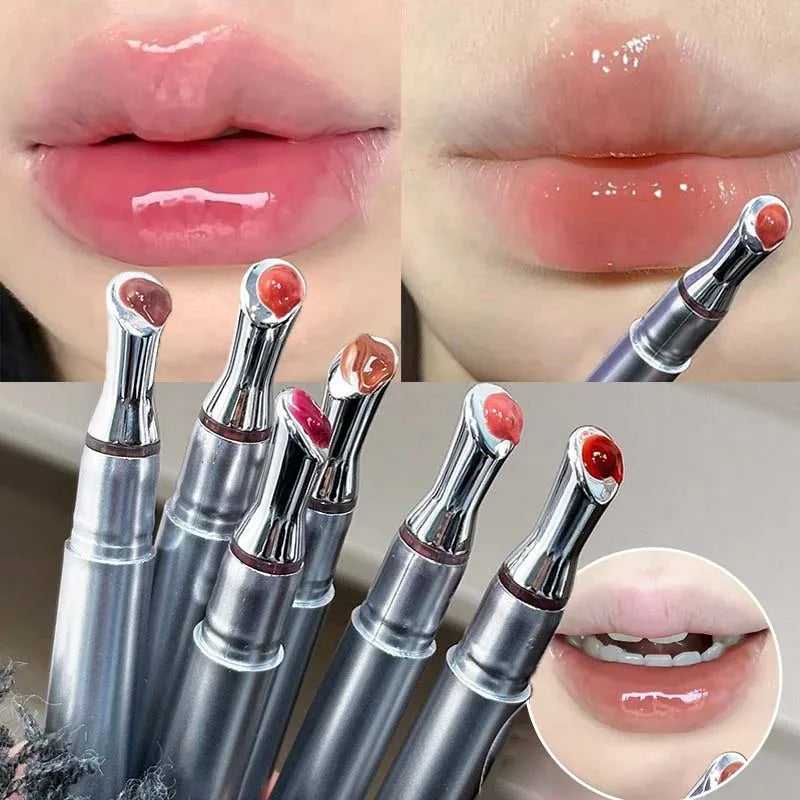 Mirror Watery Essence Lip Gloss Moisturizing Liquid Lipstick Jelly Lip Glaze Fading Lip Lines Nude Water Light Lips Tint Makeup Zpaxo