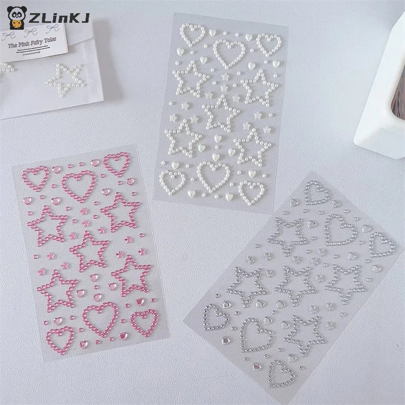 1 2 Sheets Fish Cakes Heart Star Angel Wings Sparkly Rhinestone Zpaxo