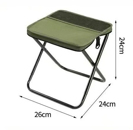 Creative Outdoor Backpack Folding Pencil Case Stool Portable and Easy Camping Equipment Shoulder Bag Stool Sports Folding Chair Zpaxo green S