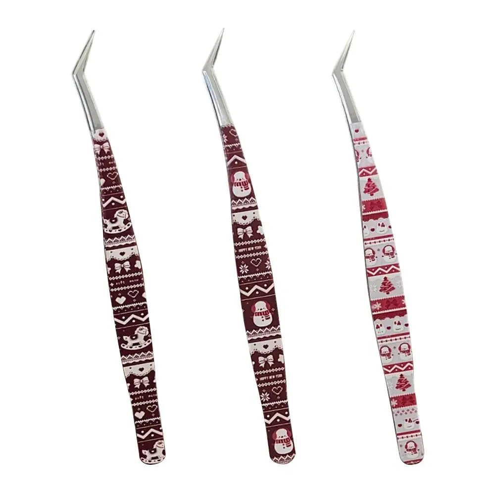 Metal Curved Stickers Tweezers Anti-static Cartoon Lashes Extension Zpaxo