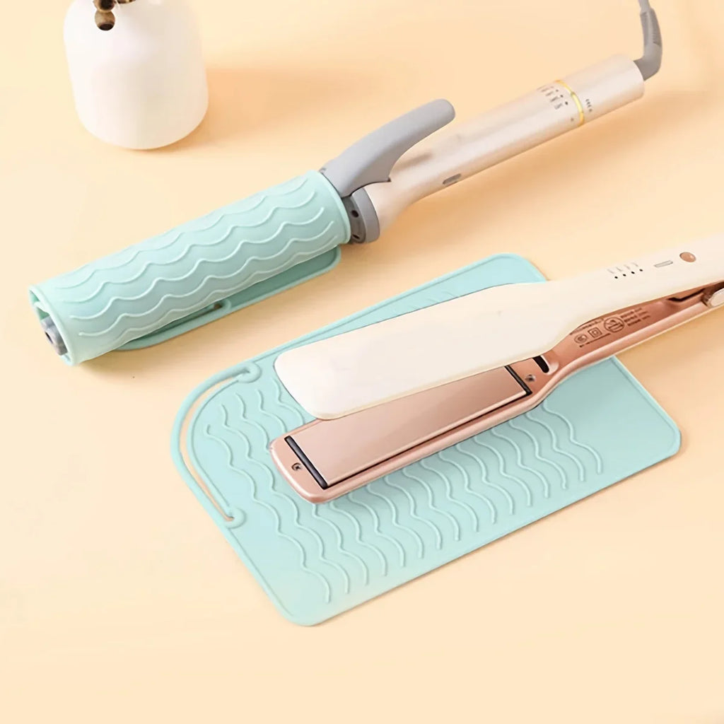 1pc Silicone Heat Resistant Mat For Hair Styling Tools, Pad For Curling lrons And Straighteners, Portable Styling Heat Mat Zpaxo