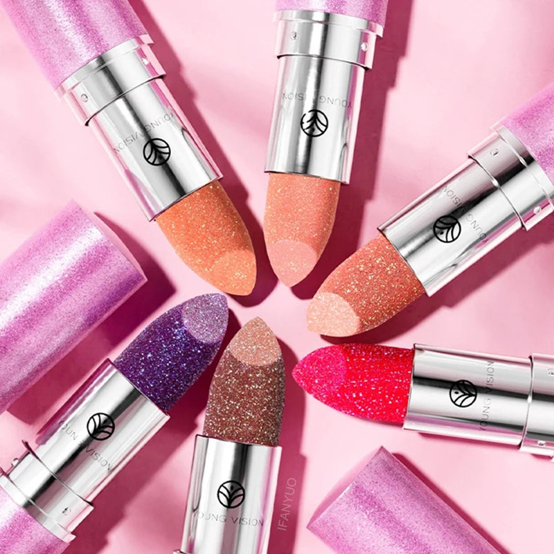 6 Colors Bold & Intense Glitter Shiny Metallic Lipstick Pearlescent Lip Tint Long Lasting Lip Senior Matte Lip Makeup Gifts Zpaxo