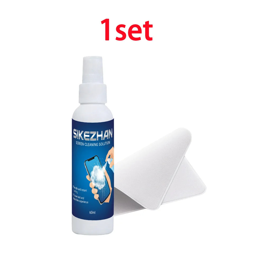 60ml Screen Cleaner Set, 6-in-1 Professional Tool, Suitable for All Screens, Quick Drying Without Marks, Safe and Efficient Zpaxo 1set