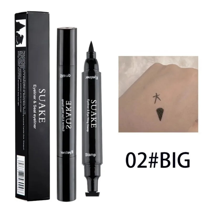 1 Black Eyeliner Stamp Waterproof Sweat-proof Dual-ended Liquid Quick Zpaxo D-02 Big