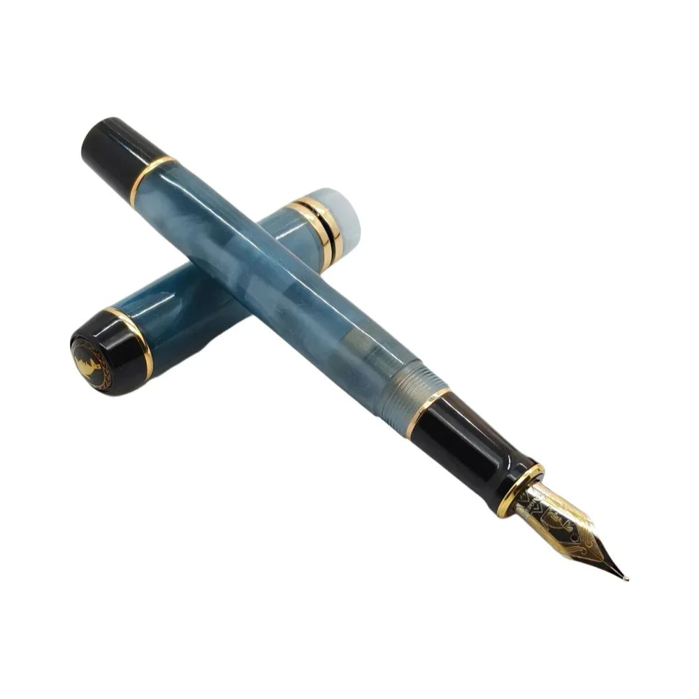 2025 New Kaigelu 316 Acrylic Resin Fountain Pen Fine Nib Blue Transparent Marbled Ink Pen Writing Gift for Students Office Busin Zpaxo Golden clip EF