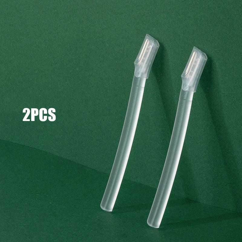 2pcs Trimming Knife Eyebrow Razor Eyebrow Trimmer Safe Anti-scratch Eyebrow Shaving Tool Facial Razor Beginner Beauty Tool Set Zpaxo 2pcs transpare Short