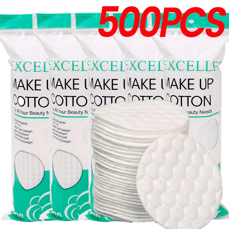 Disposable Soft Circular Makeup Remover Pads Doubles Sided Breathable Cotton Pads for Daily Facial Cleaning Nail Polish Remover Zpaxo A Style-500PCS