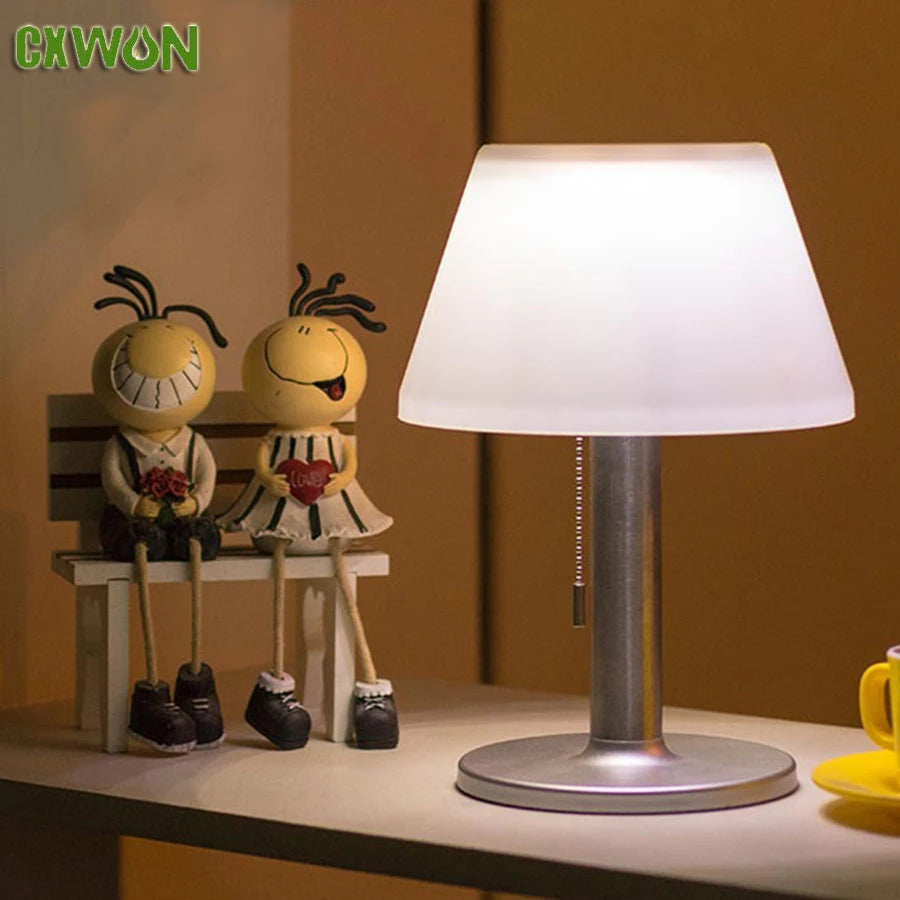 Smart Solar Table Lamp LED White Night Lights for Indoor Desk Outdoor Garden Household - Solar Powered Reading Light Zpaxo