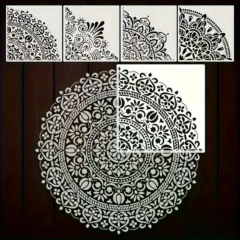 Large Mandala Stencils Reusable PET Painting Templates For Wall, Floor, Furniture, Fabric, Canvas, Wooden Decor Home Decor Zpaxo