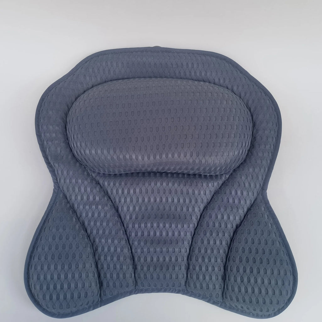 Bath Pillow Bathtub Pillow, Luxury Bath Pillows for Tub Neck and Back Support, Bath Tub Pillow Headrest with Soft 4D Mesh Zpaxo Grey A