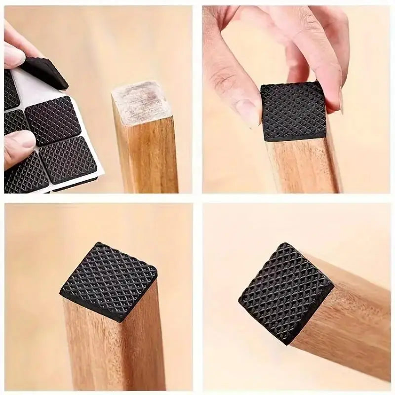 Anti-Noise Steel-Look Furniture Pads (30-Pack) - Non-Slip Leg Protectors for Quiet Home/Office, Universal Fit Zpaxo