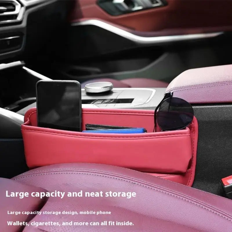 PU Leather Car Seat Gap Organizer – Console Side Storage Pocket