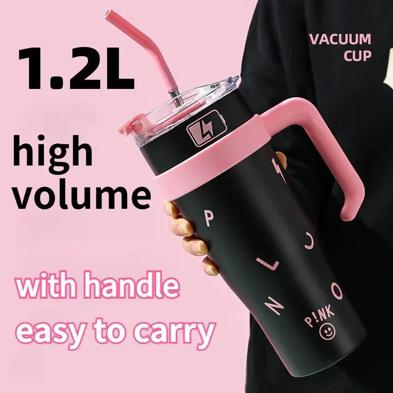 Tumbler Handle Straw Lid Vacuum Insulated Water Bottle Cover Silicone
