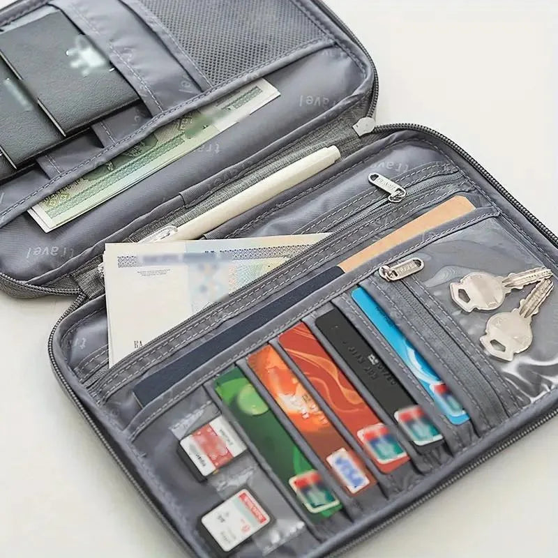 Lightweight Travel Document Bag Portable Passport Organizer Airplane