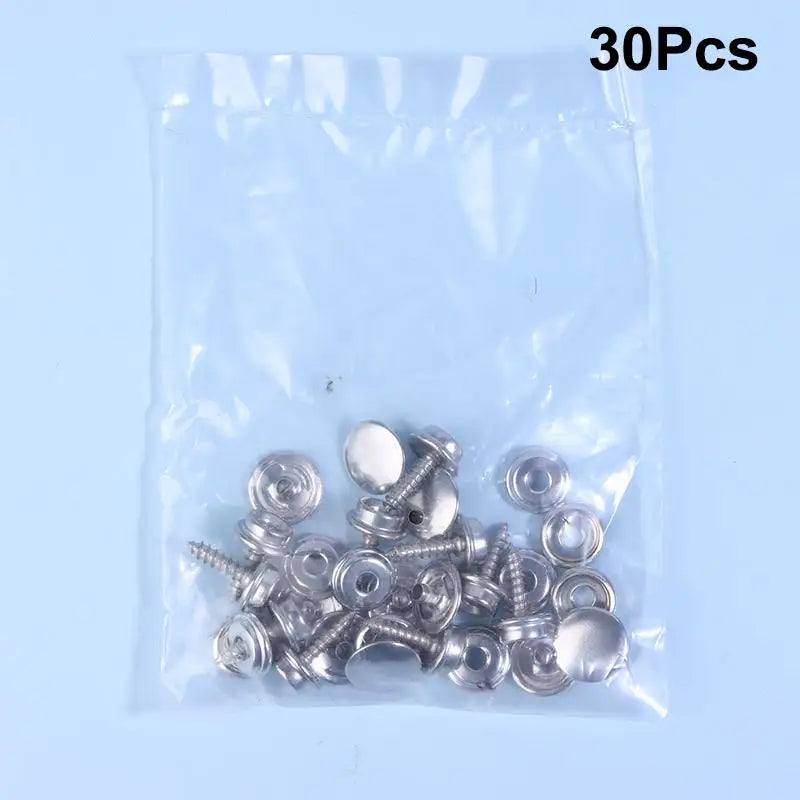 Silver Metal Snap Fastener Screws Nails Set For Tent Boat Yacht Marine Canvas Cover Craft Bags Wallet Fasteners Parts Zpaxo A4