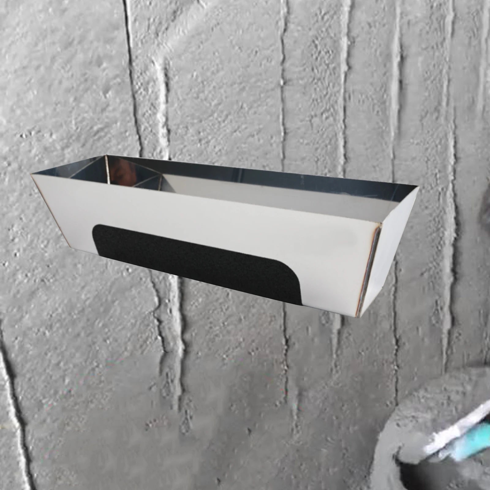 10inch 16inch Stainless Steel Mud Pan with Anti Slip Pad for Woodworking DIY Mud Pan Heavy duty Drywall Plaster Mud Pan Scraping Zpaxo