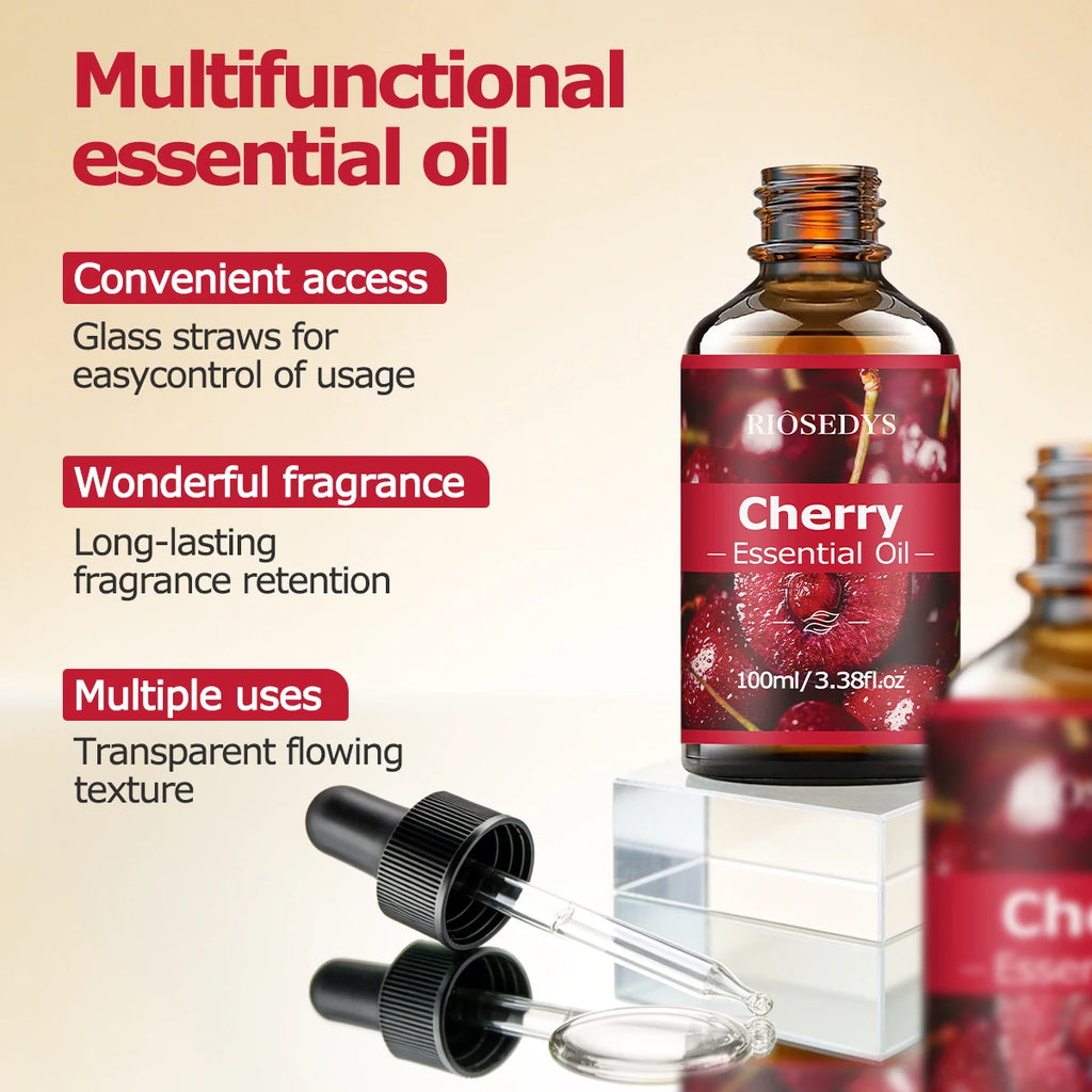 CHERRY ESSENTIAL OIL is a moisturizing and nourishing massage oil suitable for skincare, fragrance, massage, and all skin types. Zpaxo