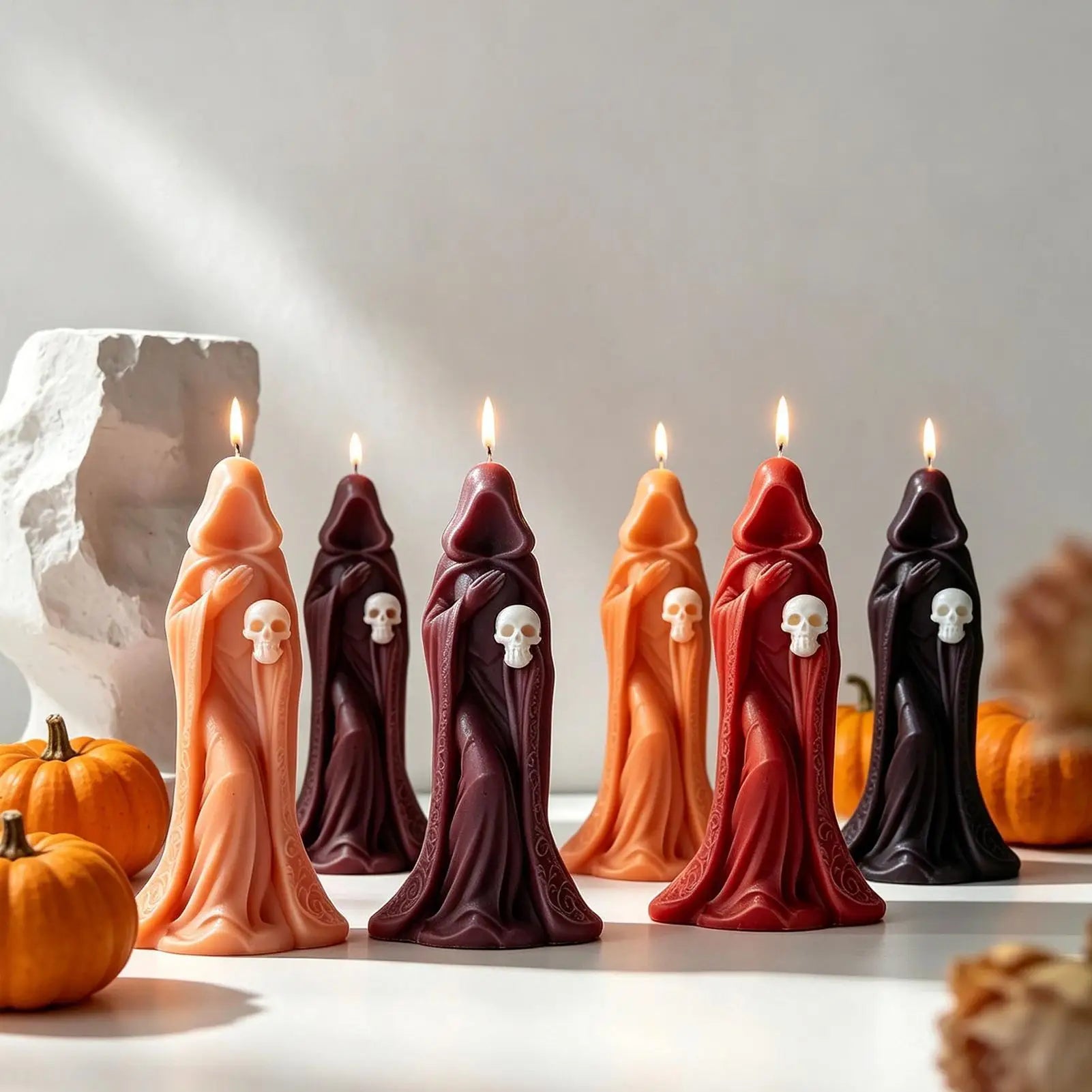 Halloween Candle Molds DIY Spooky Easy Release Reusable Gothic Making