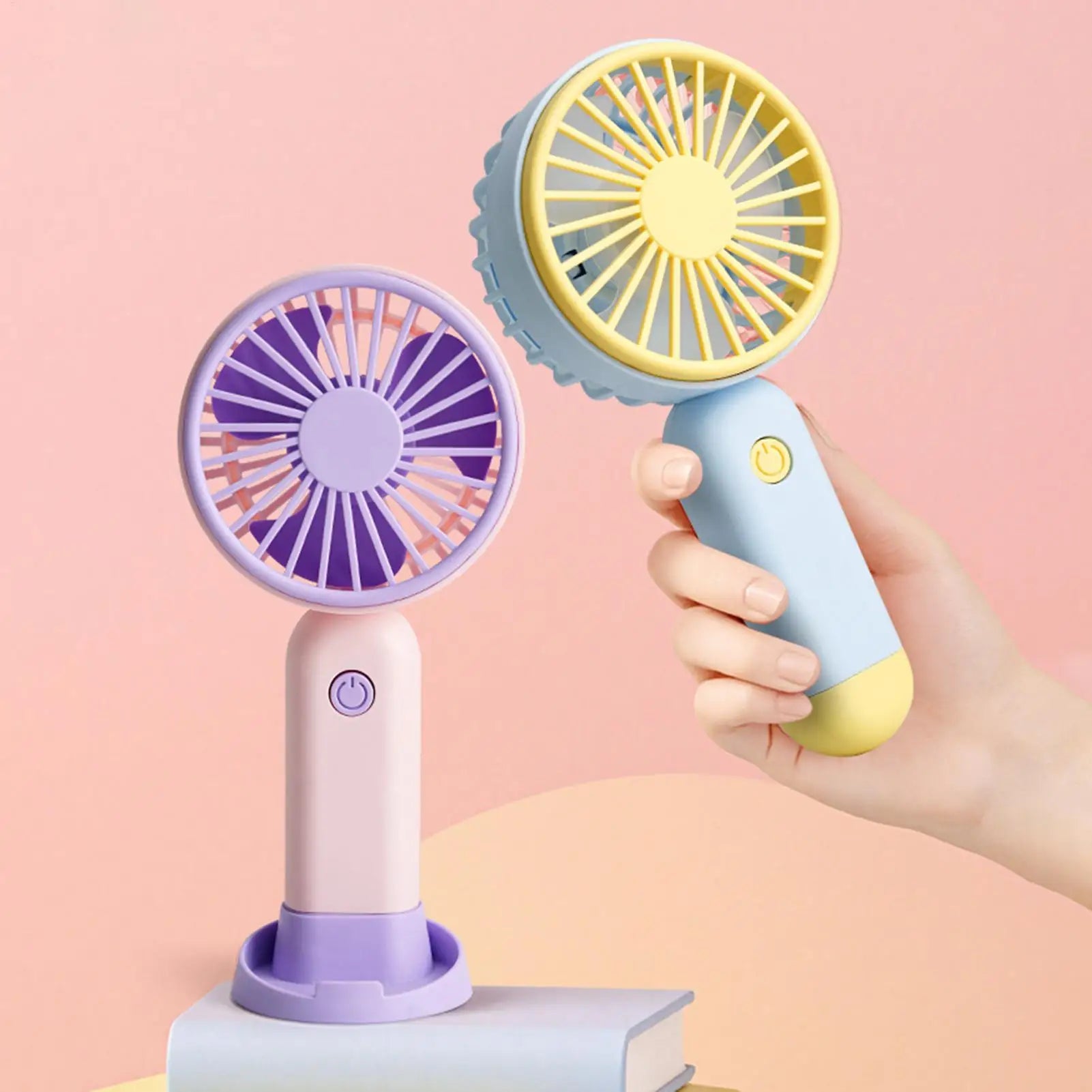 Portable Handheld Fan Rechargeable 3 Speed Ultra Quiet Mini Pocket